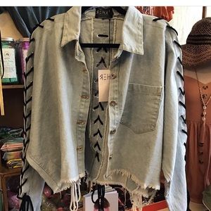 Cropped jean jacket